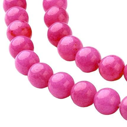 Edelsteen jade magenta 6mm- per 15 stuks-Kralen-Kraaltjes van Renate