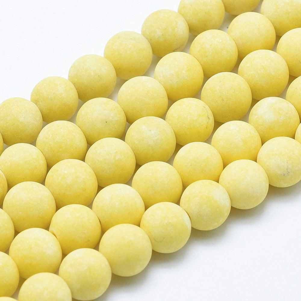 Edelsteen jade rond 4mm geel- 20 stuks-Kralen-Kraaltjes van Renate