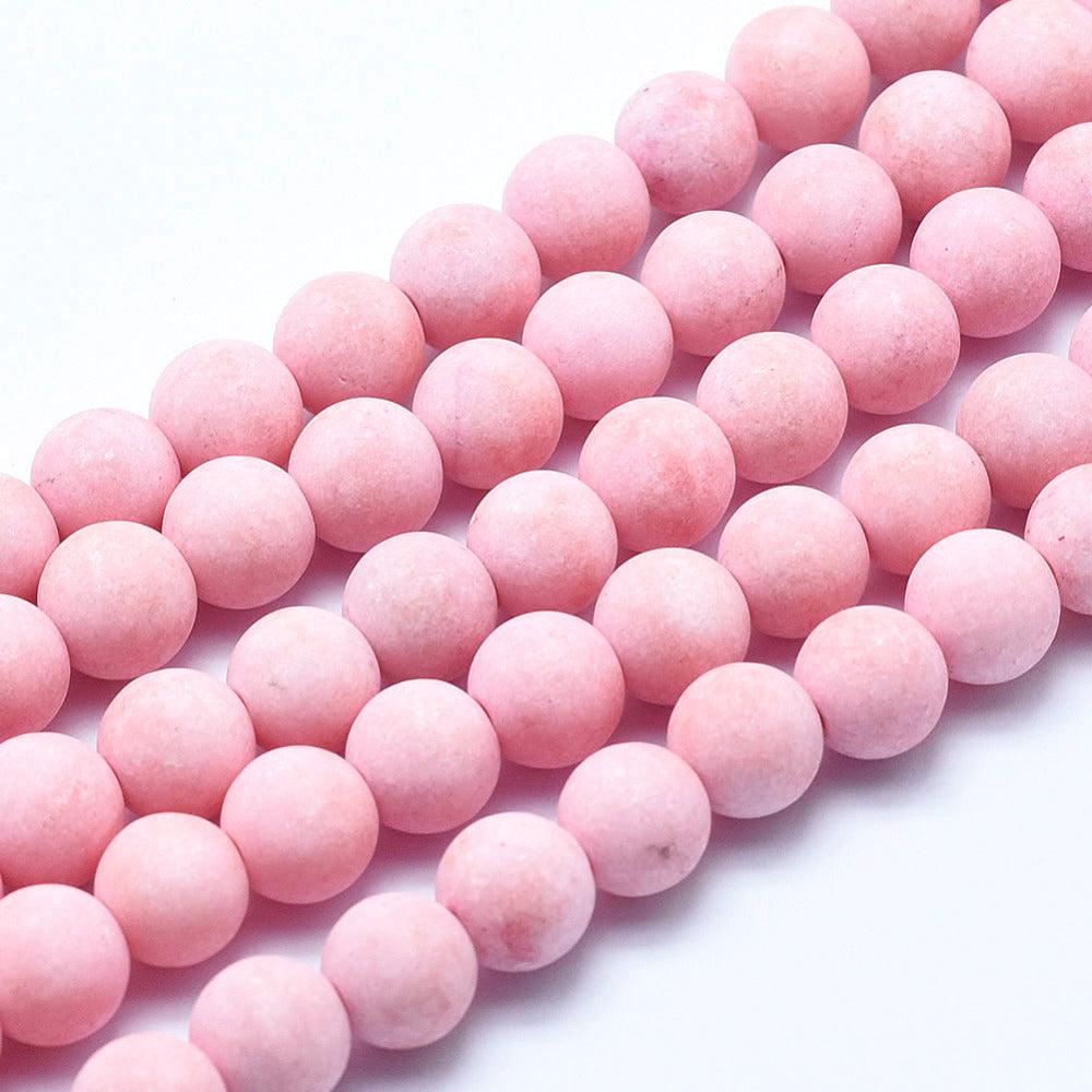 Edelsteen jade rond 4mm roze- 20 stuks-Kralen-Kraaltjes van Renate
