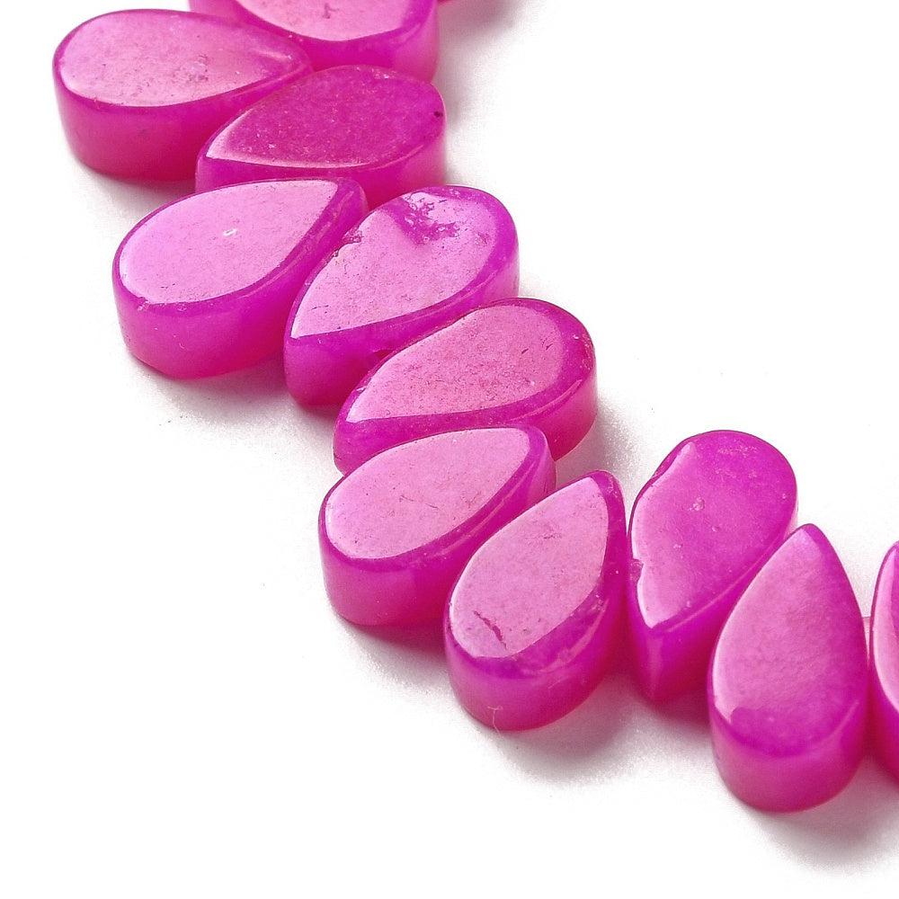Edelsteen jade teardrop magenta 10x5mm-bedels-Kraaltjes van Renate