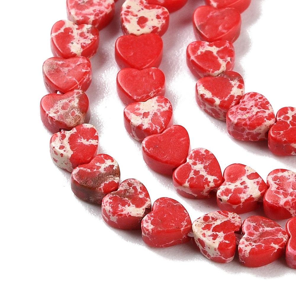 Edelsteen jasper hartje rood 4x2mm- per stuk-Kralen-Kraaltjes van Renate