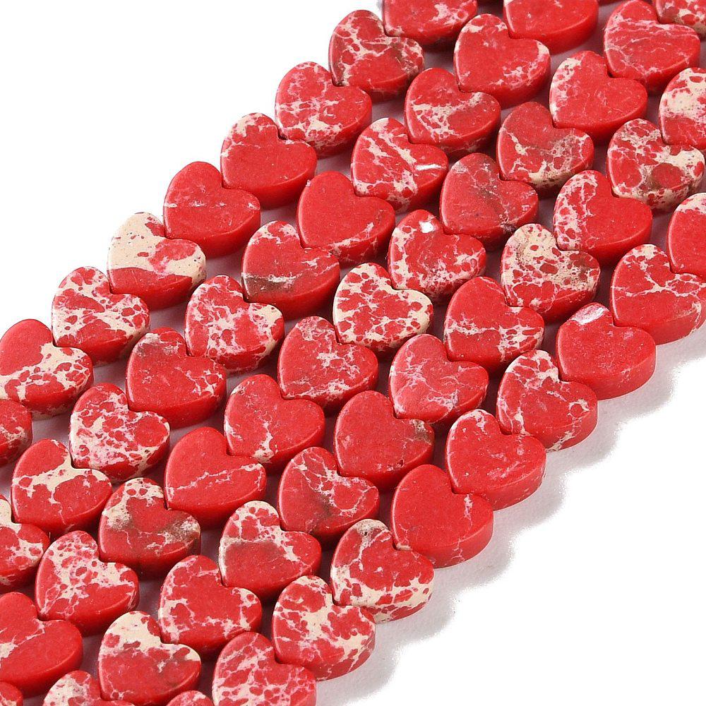Edelsteen jasper hartje rood 6x3mm- per stuk-Kralen-Kraaltjes van Renate
