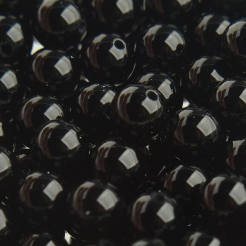 Edelsteen kraal Agaat zwart rond 6mm - 10 stuks-Kraaltjes van Renate