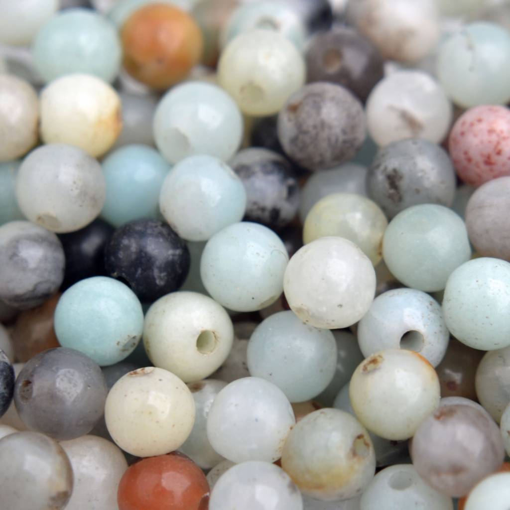 Edelsteen kraal Amazoniet rond 4mm - 10 stuks-Kraaltjes van Renate