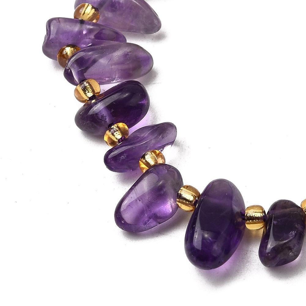 Edelsteen kraal Amethyst nugget ±13mm - per stuk-Kralen-Kraaltjes van Renate