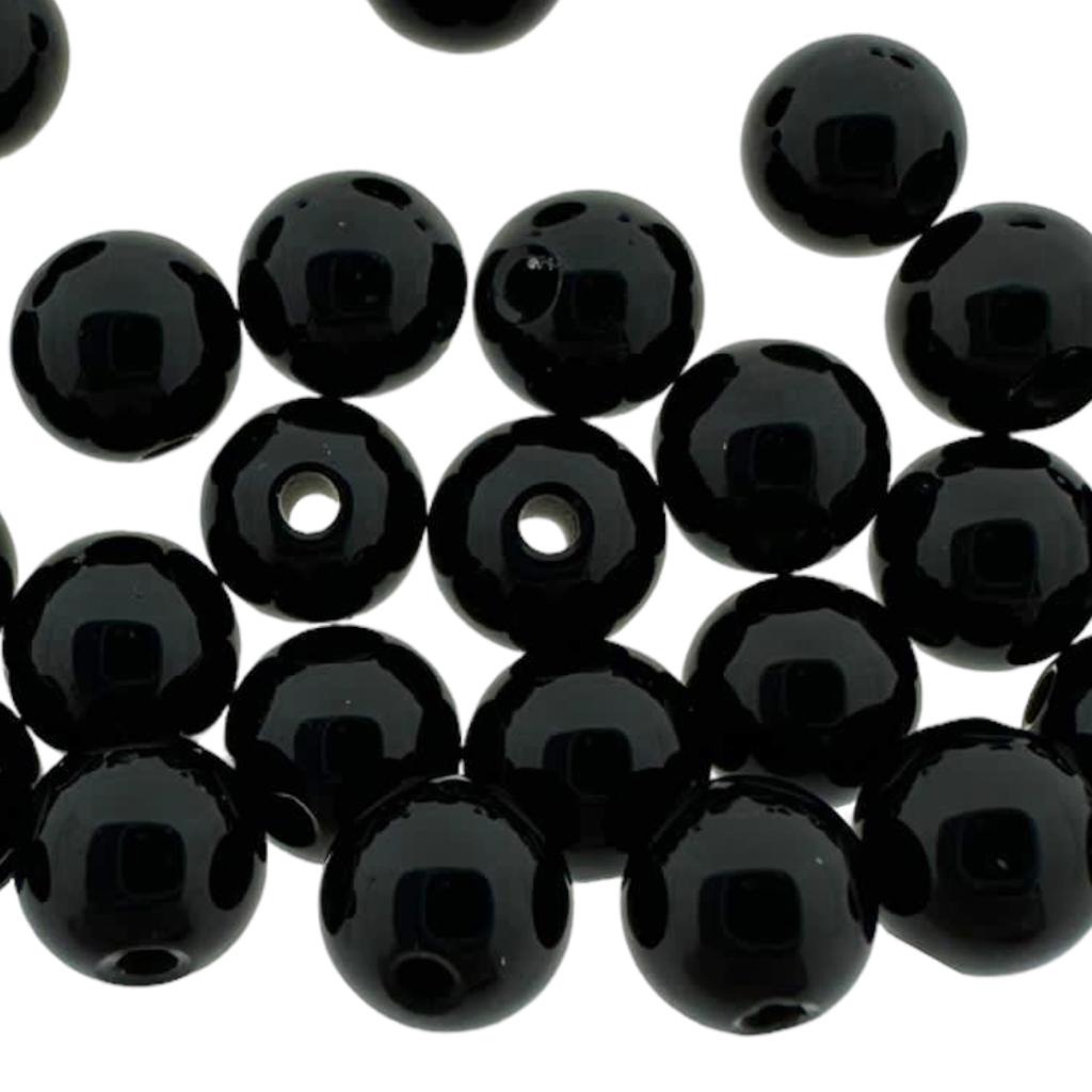 Edelsteen kraal Black Agaat rond 4mm - 10 stuks-Kralen-Kraaltjes van Renate
