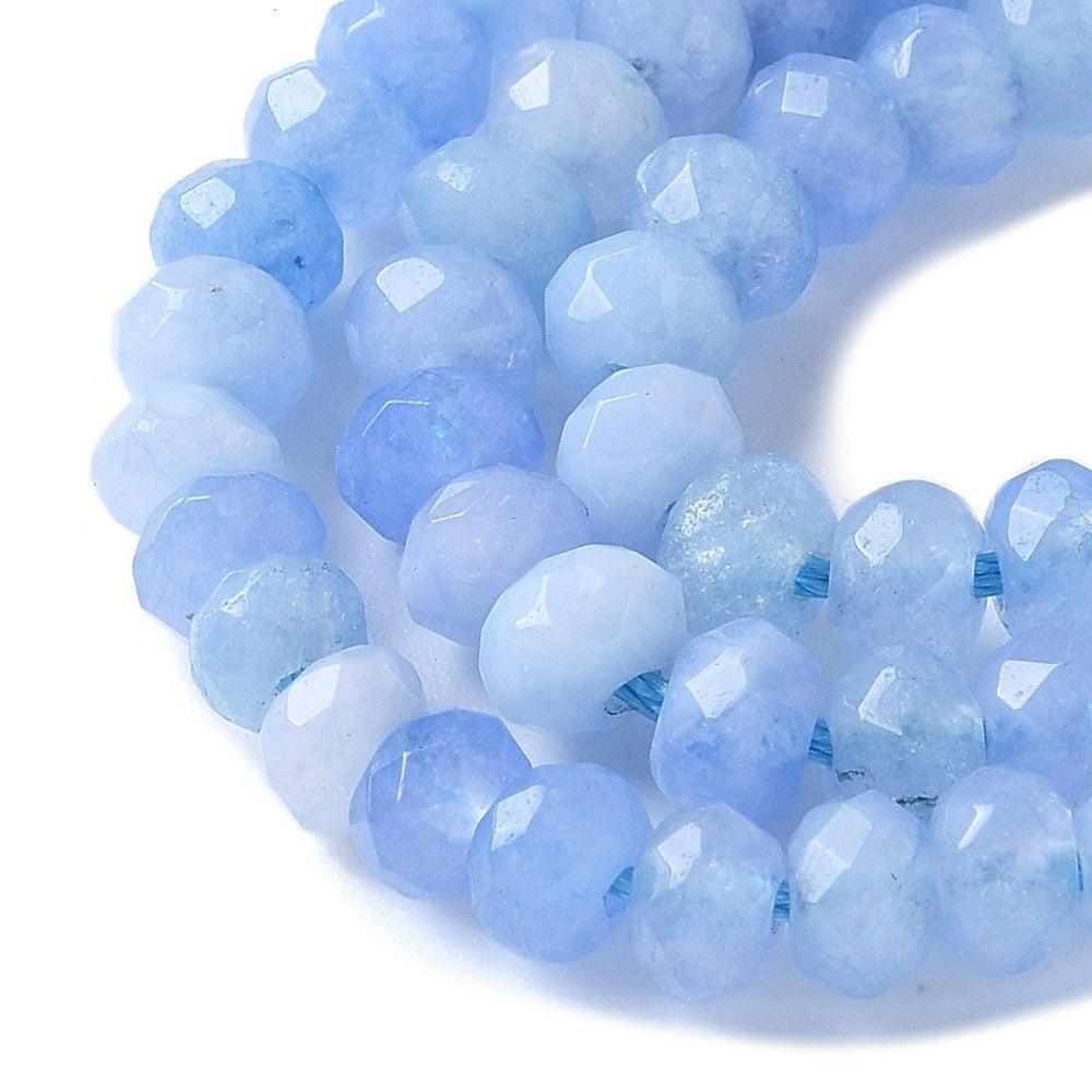 Edelsteen kraal Blauw facet rond 4mm - ± 8cm-Kralen-Kraaltjes van Renate