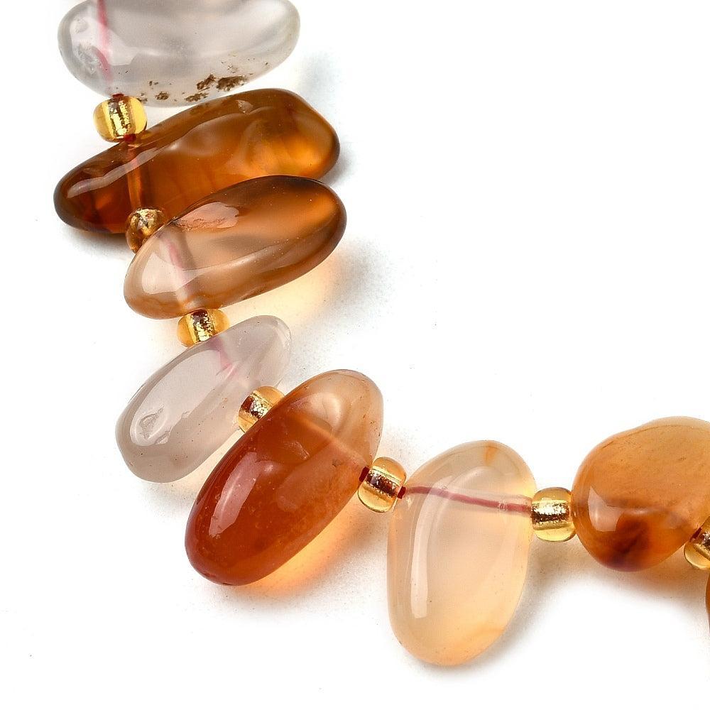 Edelsteen kraal Carneool nugget ±13mm - per stuk-Kralen-Kraaltjes van Renate