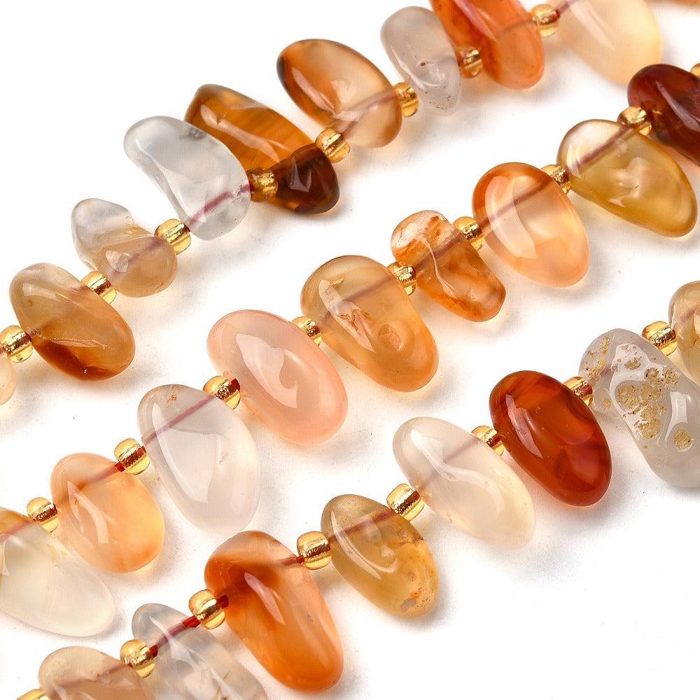 Edelsteen kraal Carneool nugget ±13mm - per stuk-Kralen-Kraaltjes van Renate