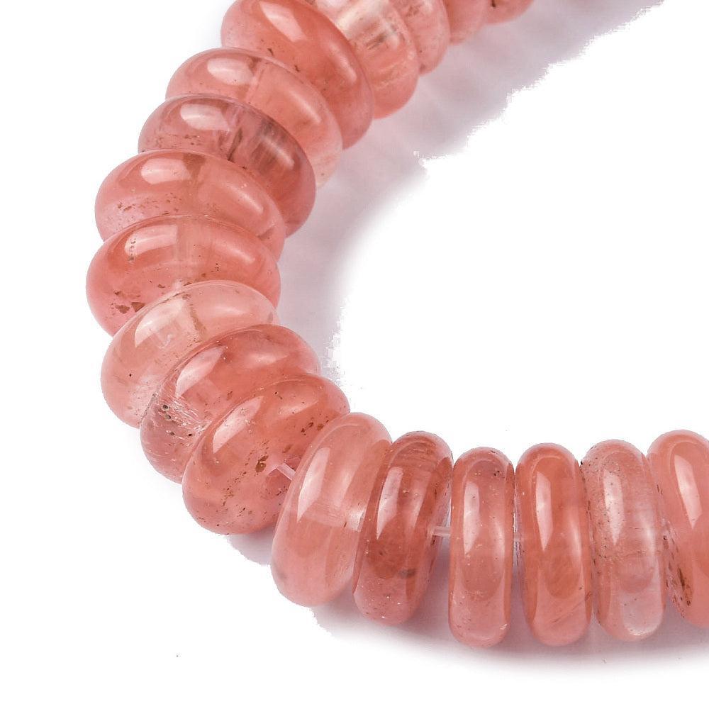 Edelsteen kraal Cherry Quartz Disc Roze 12x4mm - per stuk