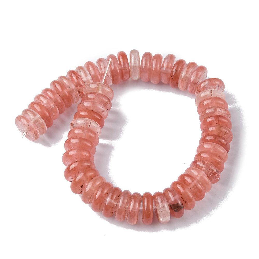 Edelsteen kraal Cherry Quartz Disc Roze 12x4mm - per stuk