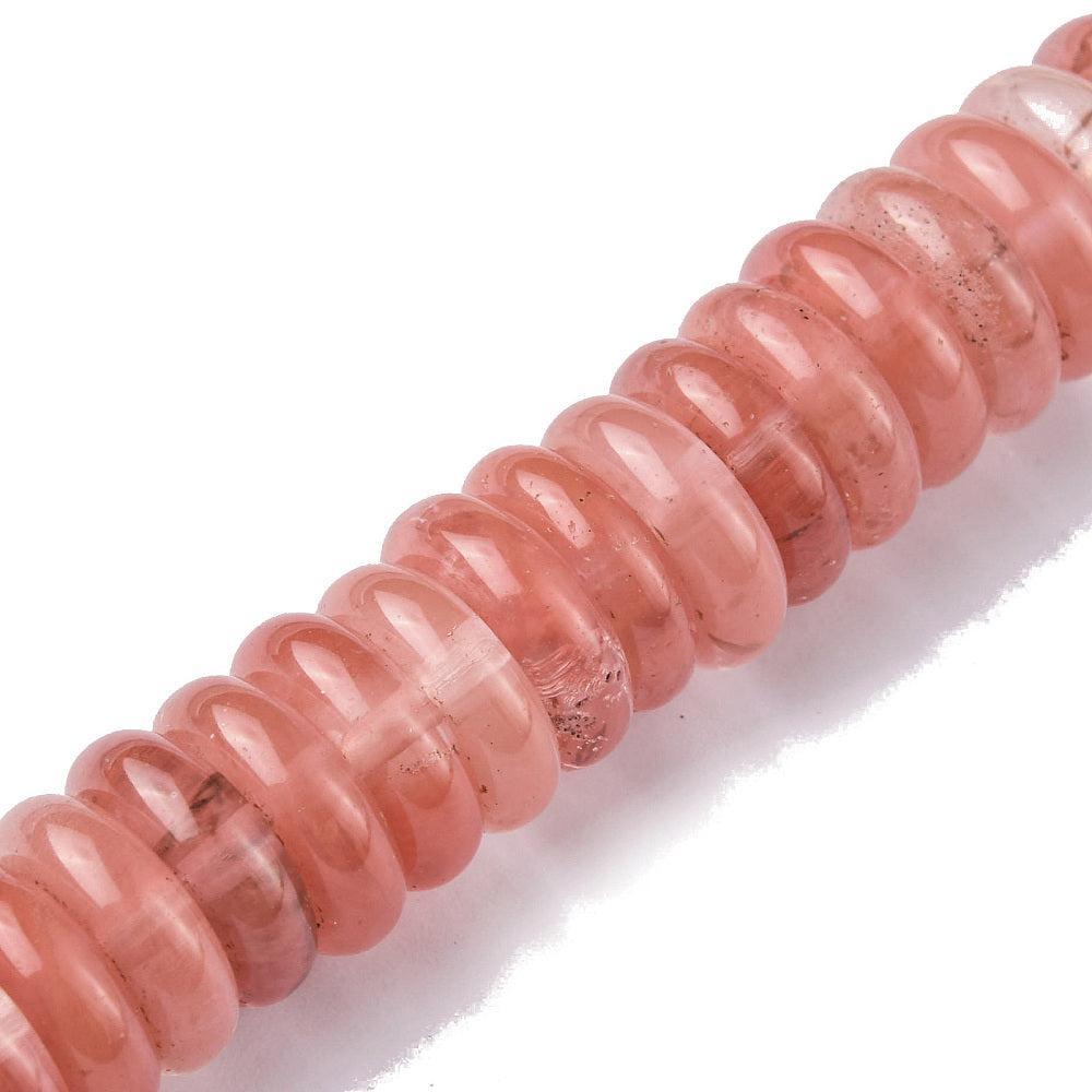 Edelsteen kraal Cherry Quartz Disc Roze 12x4mm - per stuk