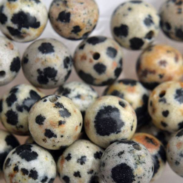 Edelsteen kraal Dalmatier Jasper rond 6mm - 10 stuks-Kraaltjes van Renate