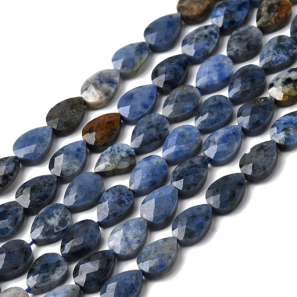 Edelsteen kraal Dumortieriet facet Druppel Blauw 6mm - per stuk vKOPIE-Kralen-Kraaltjes van Renate