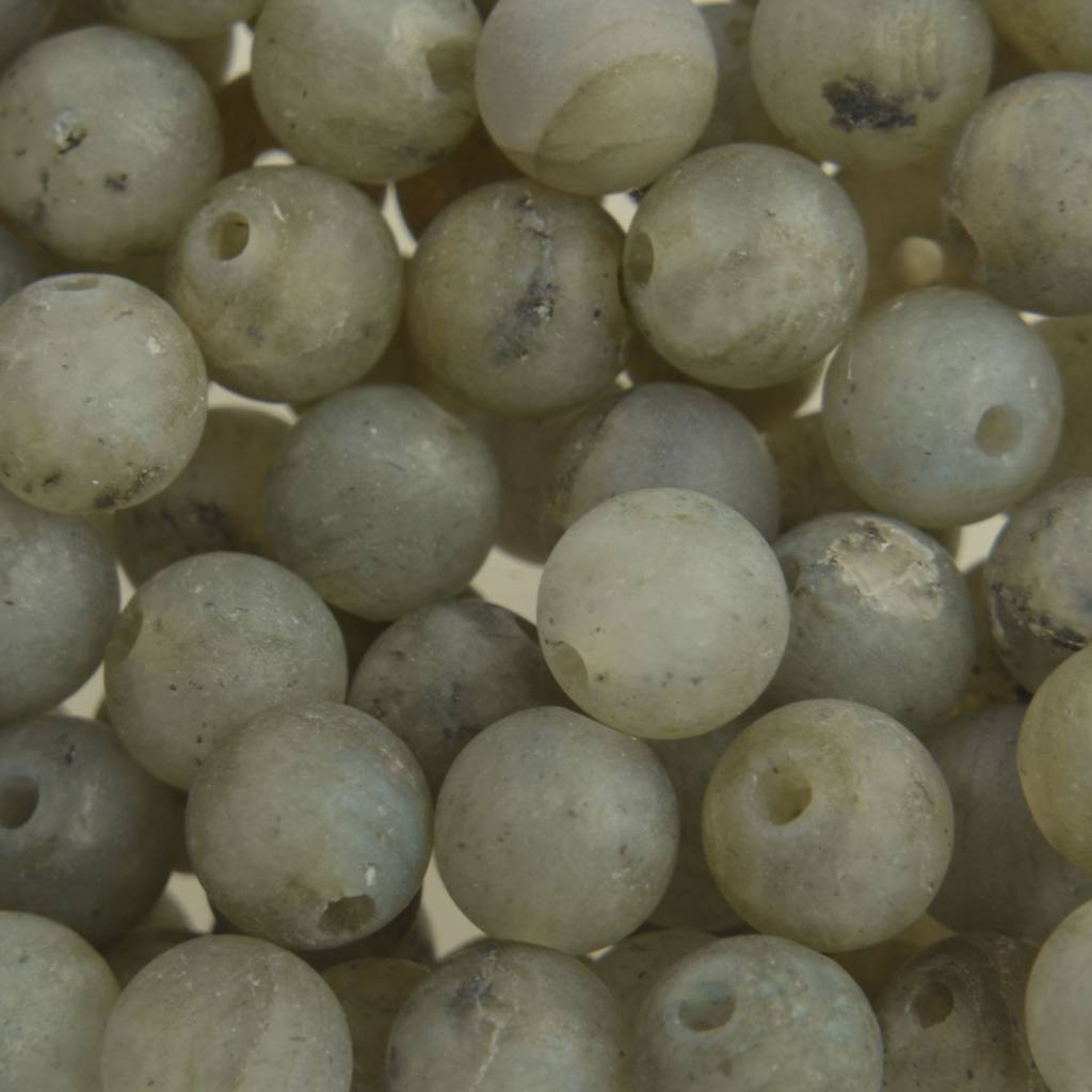 Edelsteen kraal Frosted Labradoriet groen rond 6mm - 10 stuks-Kraaltjes van Renate