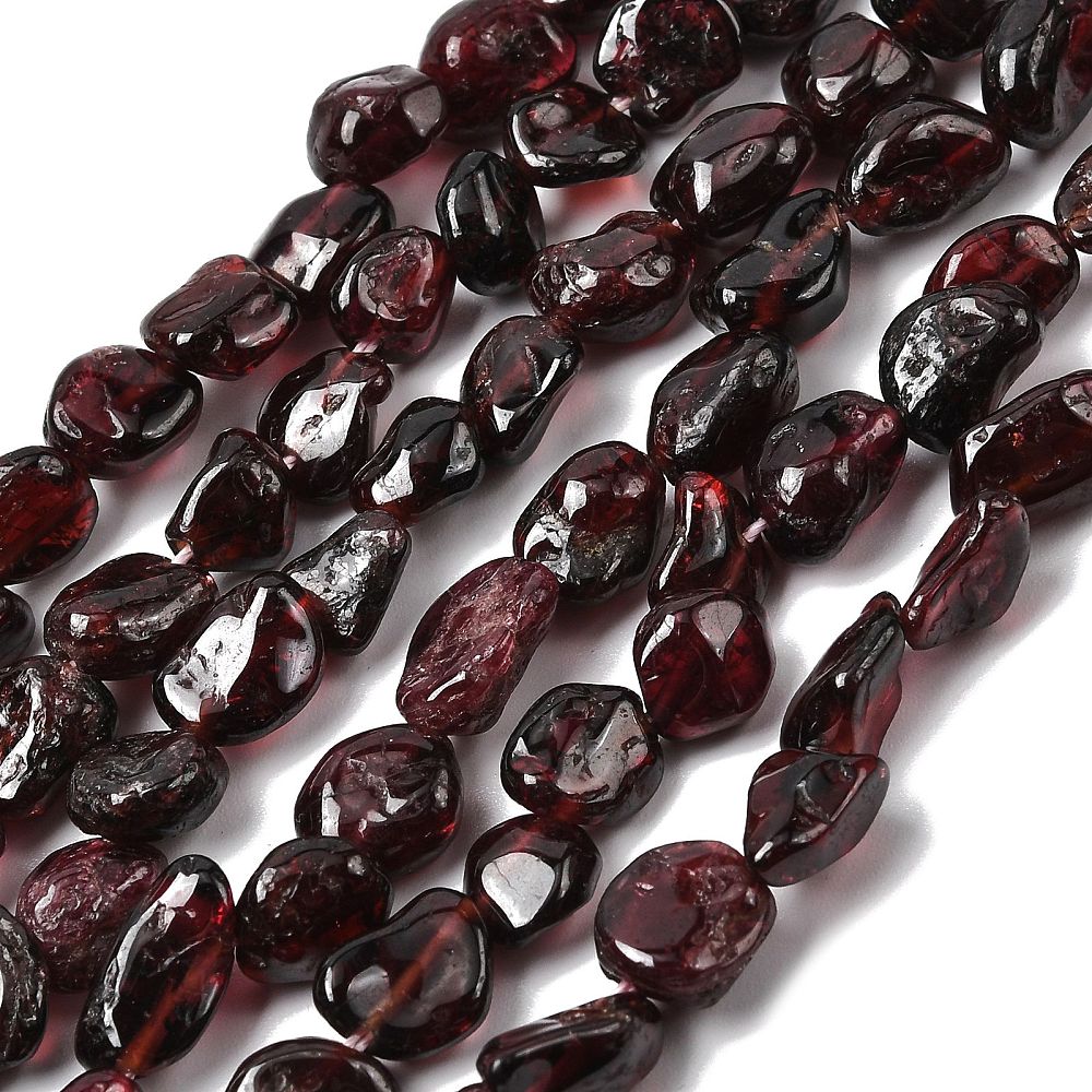 Edelsteen kraal Garnet Plum nugget 9mm - 6 stuks-Kralen-Kraaltjes van Renate