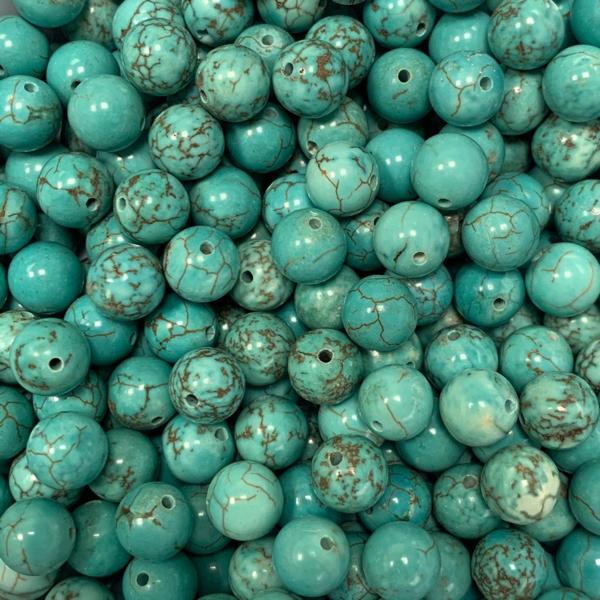 Edelsteen kraal Green Turquoise rond 8mm-Kraaltjes van Renate