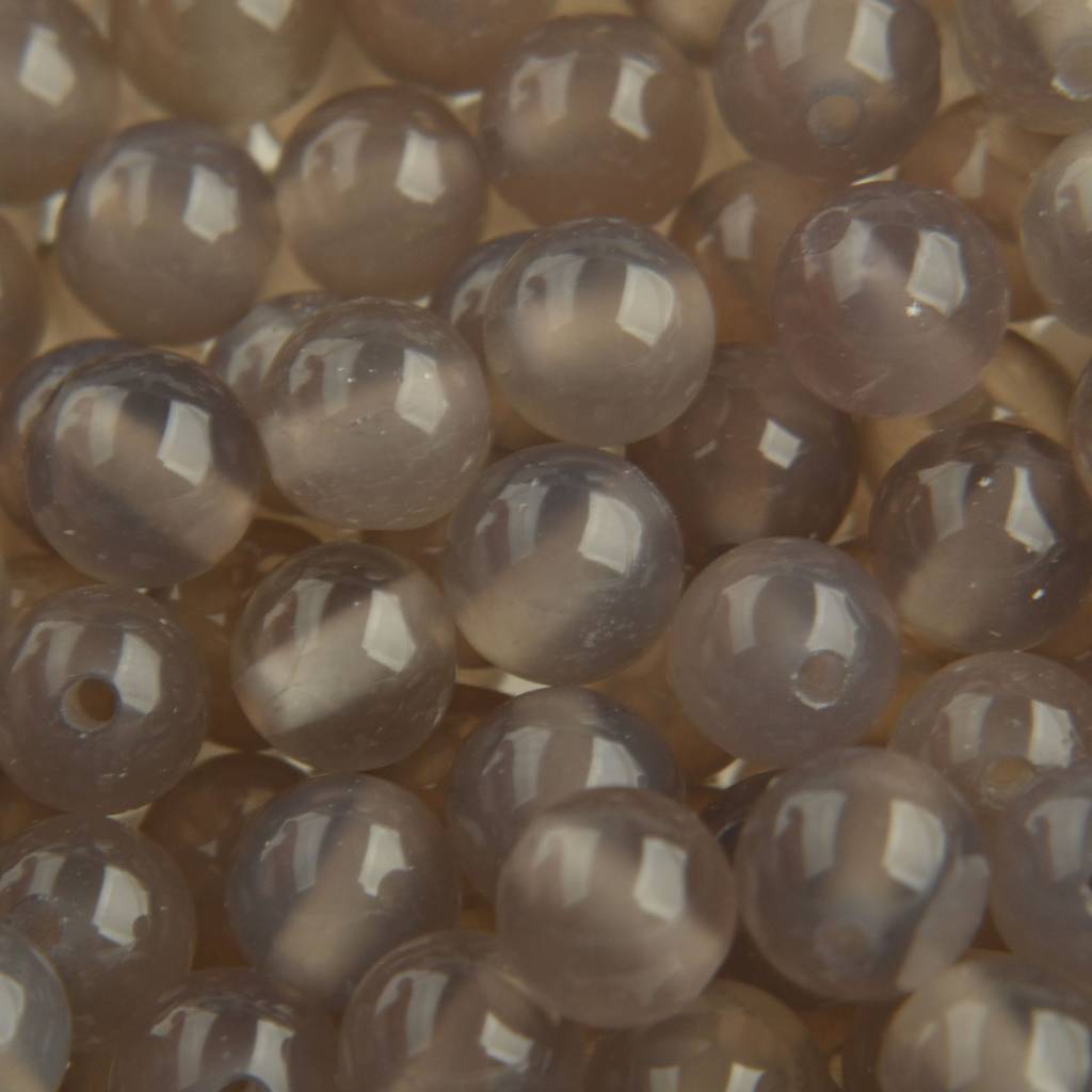 Edelsteen kraal Grey Agaat rond 6mm - 10 stuks-Kraaltjes van Renate