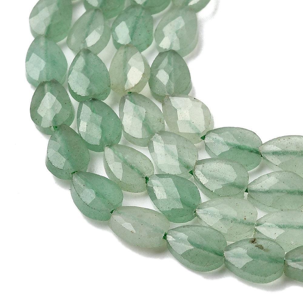 Edelsteen kraal Groene Aventurijn facet Druppel Groen 6mm - per stuk-Kralen-Kraaltjes van Renate