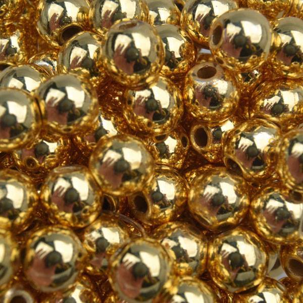 Edelsteen kraal Hematiet light gold plated rond 8mm - 15 stuks-Kralen-Kraaltjes van Renate