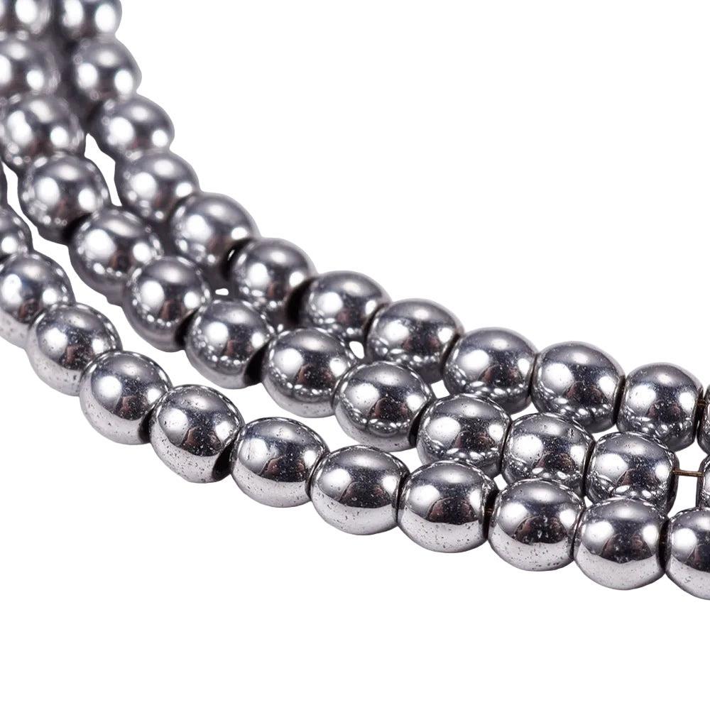 Edelsteen kraal Hematiet Platinum plated rond 2mm - per streng (± 200 stuks)-Kralen-Kraaltjes van Renate