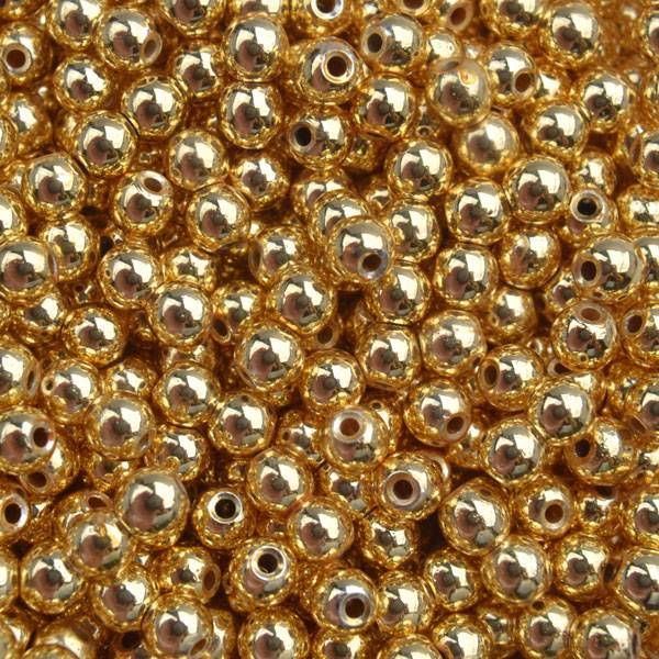 Edelsteen kraal Hematiet gold plated rond 3mm - 20 stuks-Kraaltjes van Renate