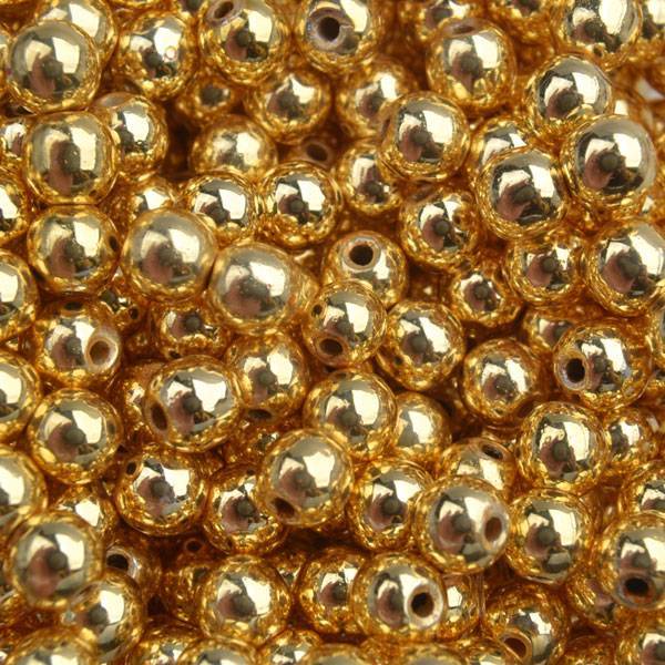 Edelsteen kraal Hematiet gold plated rond 4mm - 20 stuks-Kraaltjes van Renate