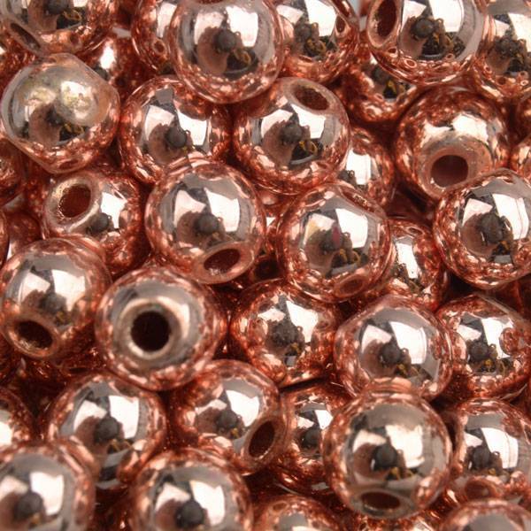 Edelsteen kraal Hematiet rosegold plated rond 6mm - 10 stuks-Kraaltjes van Renate
