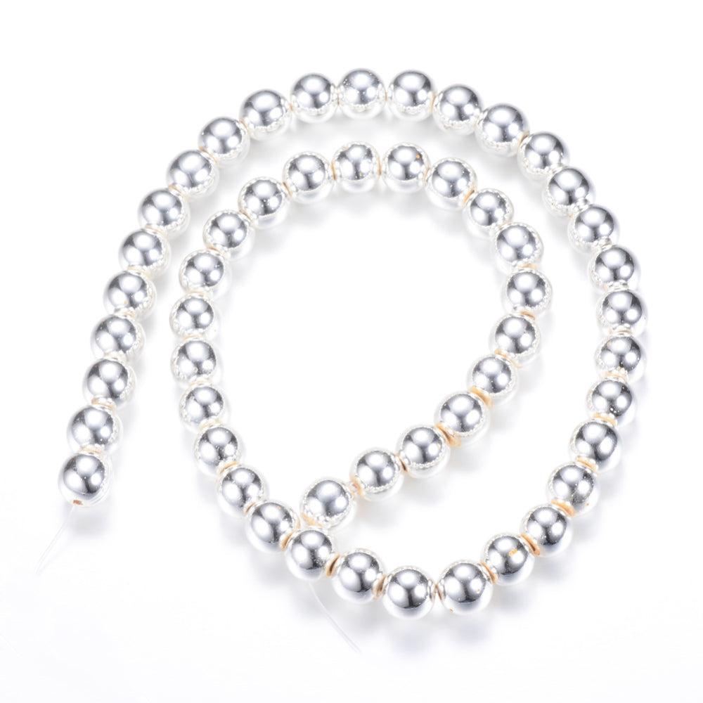 Edelsteen kraal Hematiet silver plated rond 2mm - 165 stuks-Kraaltjes van Renate