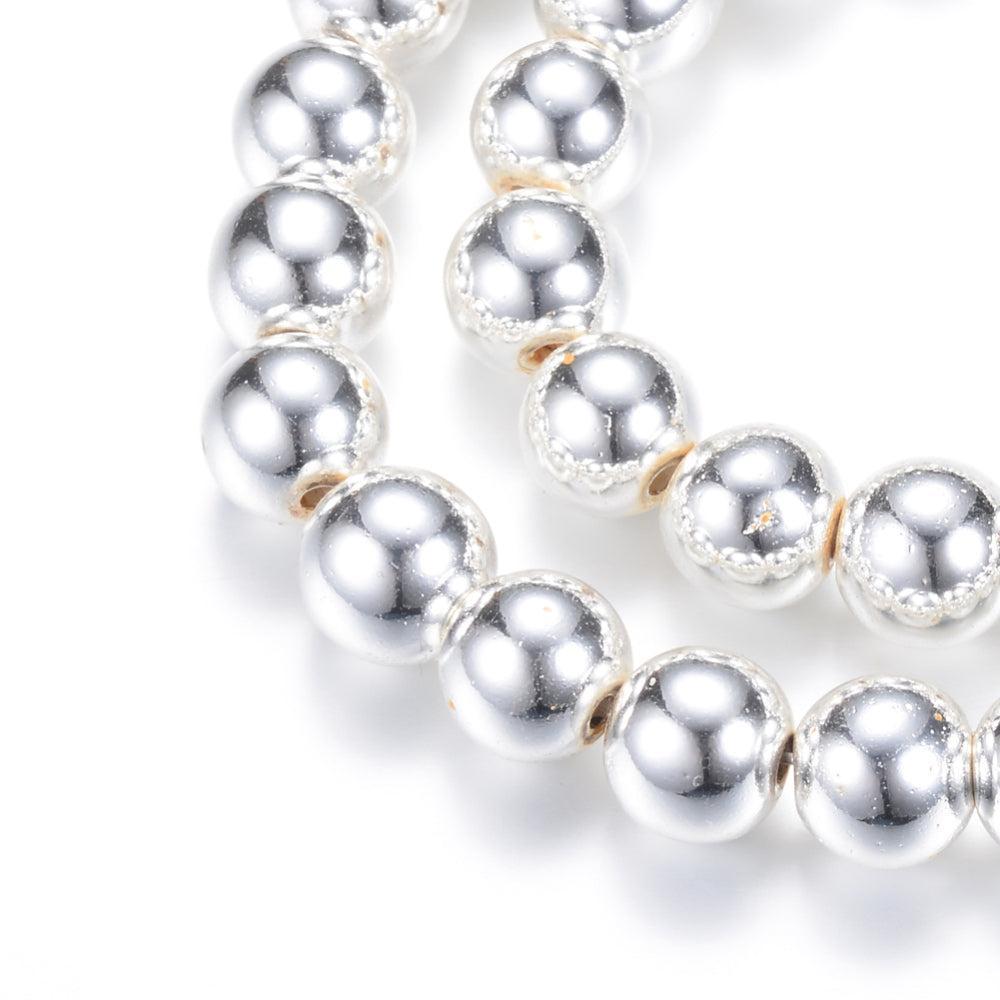 Edelsteen kraal Hematiet silver plated rond 2mm - 165 stuks-Kralen-Kraaltjes van Renate