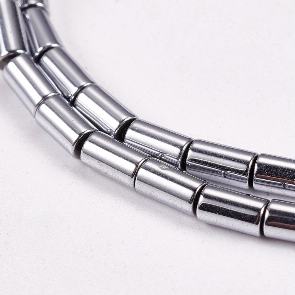 Edelsteen kraal Hematiet zilver tube 5x3mm - 20 stuks-Kralen-Kraaltjes van Renate