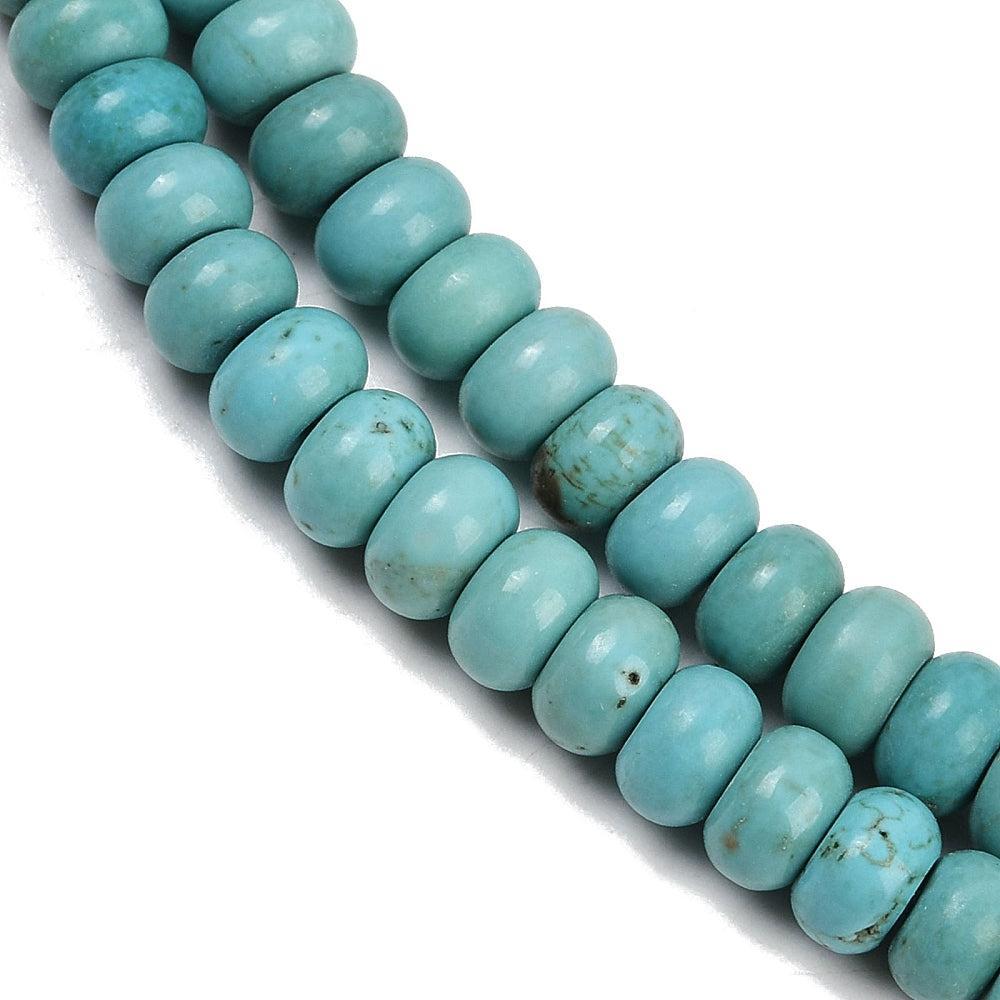 Edelsteen kraal Howlite Rondel Turquoise 6x4mm - per 15 stuks-Kralen-Kraaltjes van Renate