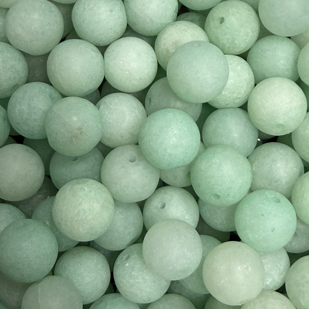 Edelsteen kraal Jade Aquamarine mat rond 10mm - per stuk-Kralen-Kraaltjes van Renate