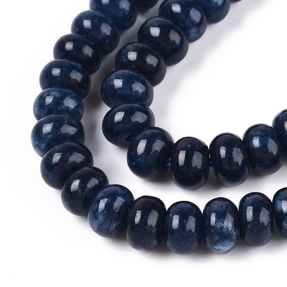 Edelsteen kraal Jade Donkerblauw facet rondel 6mm - 15 stuks-Kralen-Kraaltjes van Renate