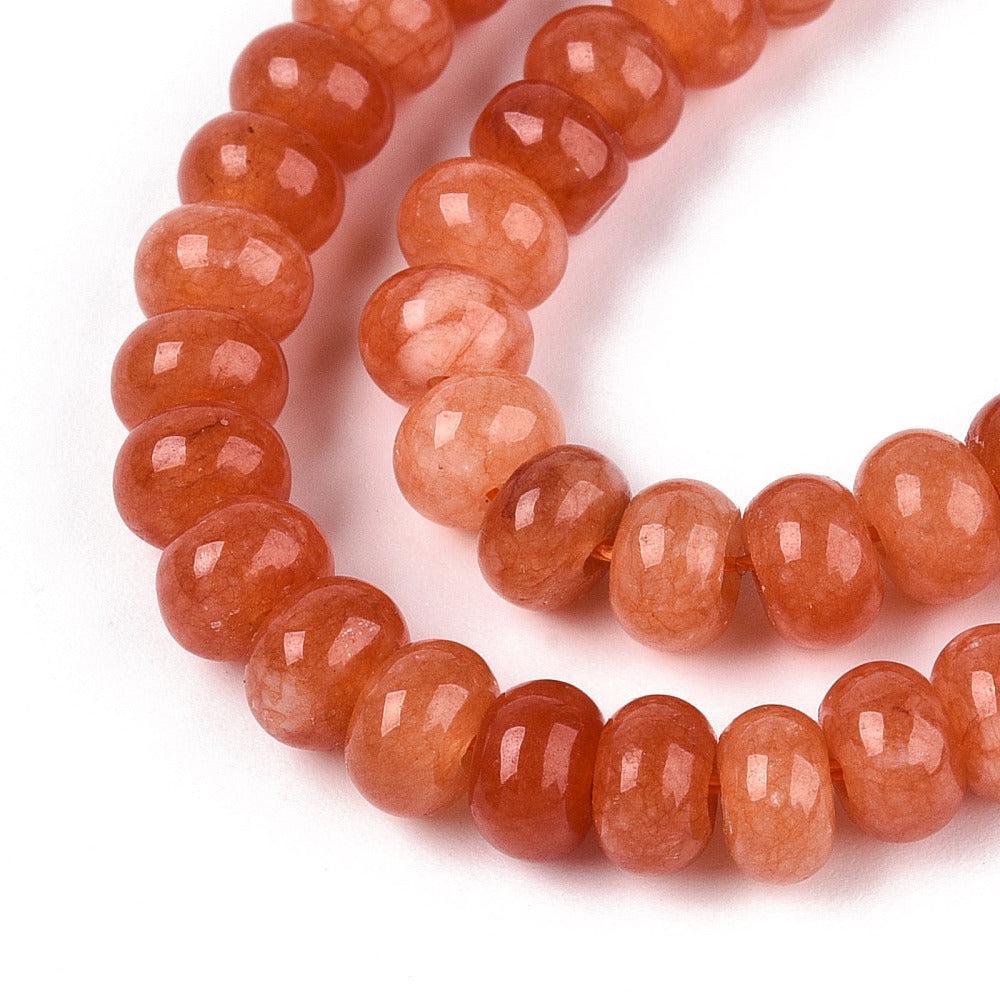 Edelsteen kraal Jade Koraal facet rondel 6mm - 15 stuks-Kralen-Kraaltjes van Renate