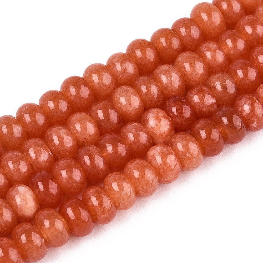 Edelsteen kraal Jade Koraal facet rondel 6mm - 15 stuks-Kralen-Kraaltjes van Renate