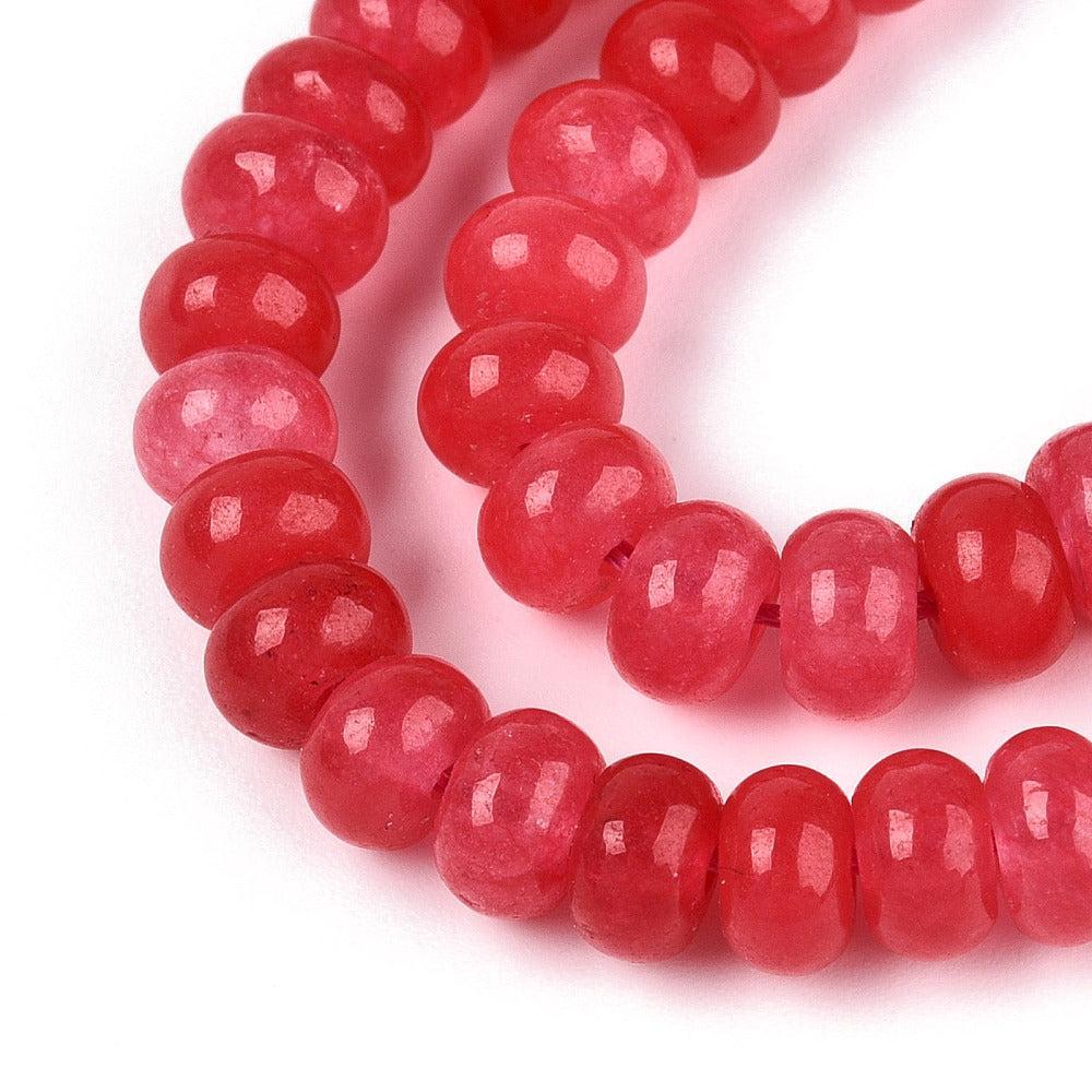 Edelsteen kraal Jade Roze facet rondel 6mm - 15 stuks-Kralen-Kraaltjes van Renate