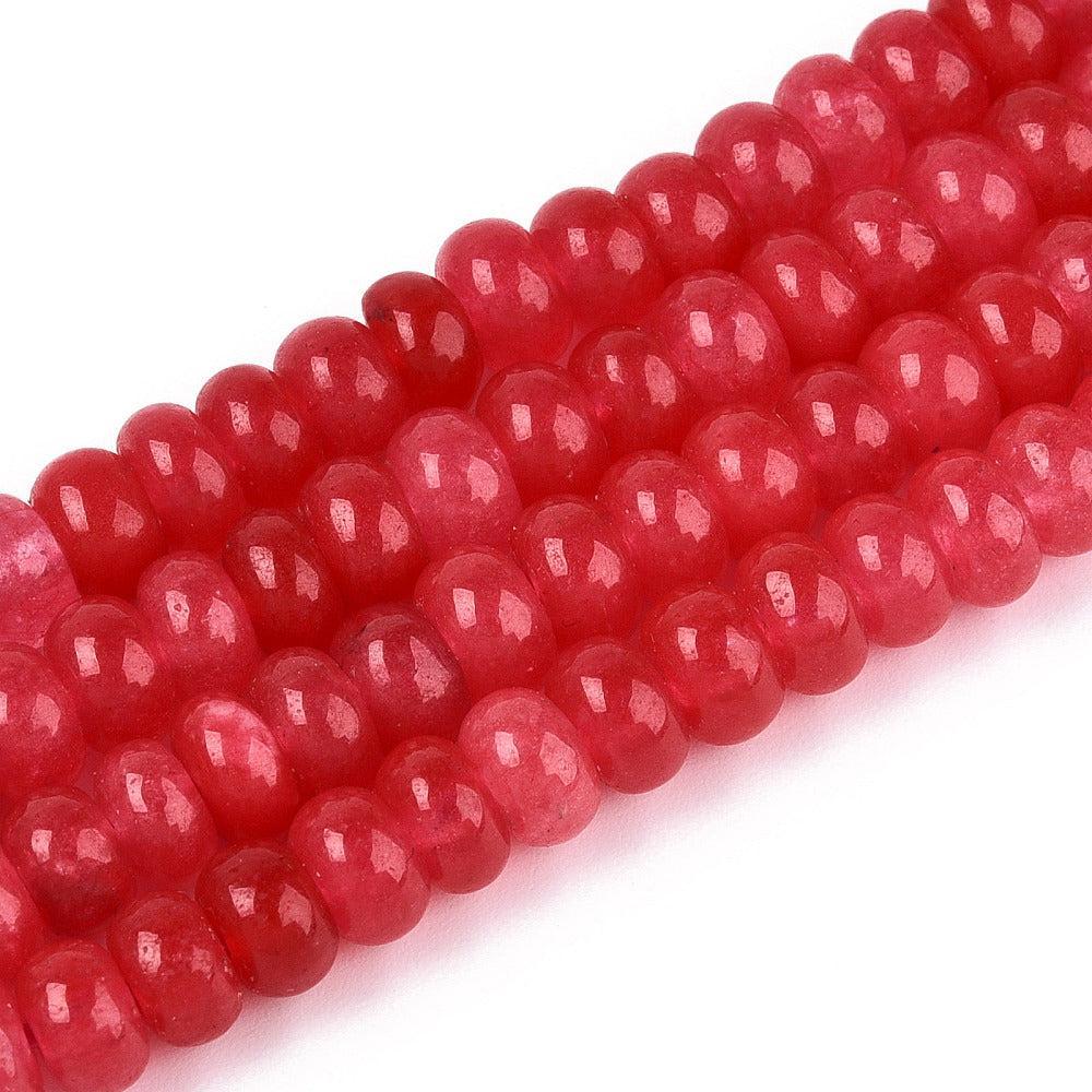 Edelsteen kraal Jade Roze facet rondel 6mm - 15 stuks-Kralen-Kraaltjes van Renate