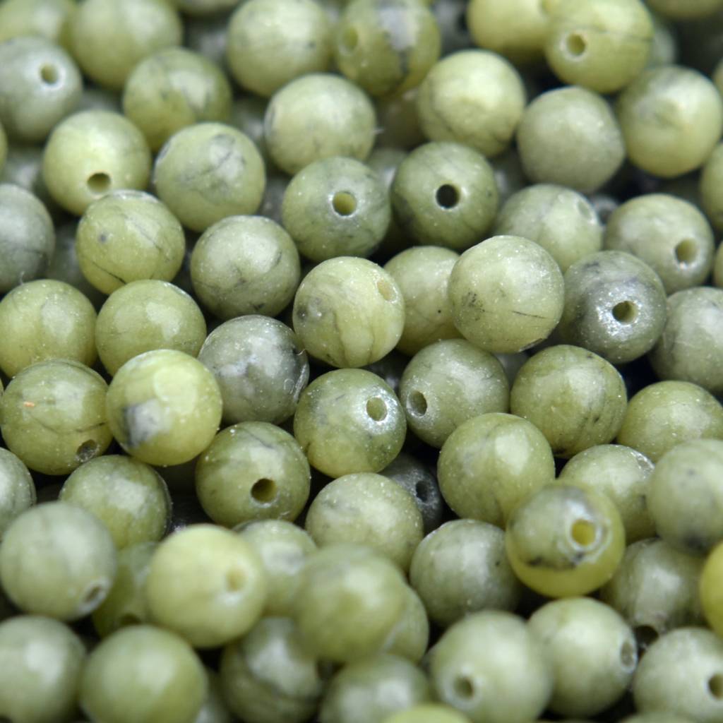 Edelsteen kraal Jade groen rond 4mm - 10 stuks-Kraaltjes van Renate