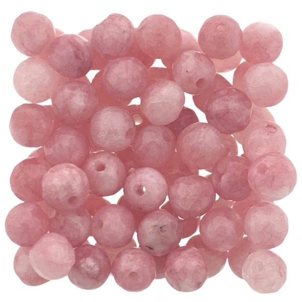 Edelsteen kraal Jade light coral rond 6mm - 10 stuks-Kraaltjes van Renate