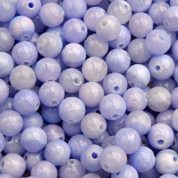 Edelsteen kraal Jade light lilac blue rond 6mm - 10 stuks-Kraaltjes van Renate