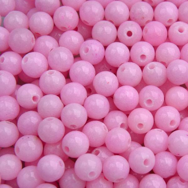 Edelsteen kraal Jade light pink rond 6mm - 10 stuks-Kraaltjes van Renate