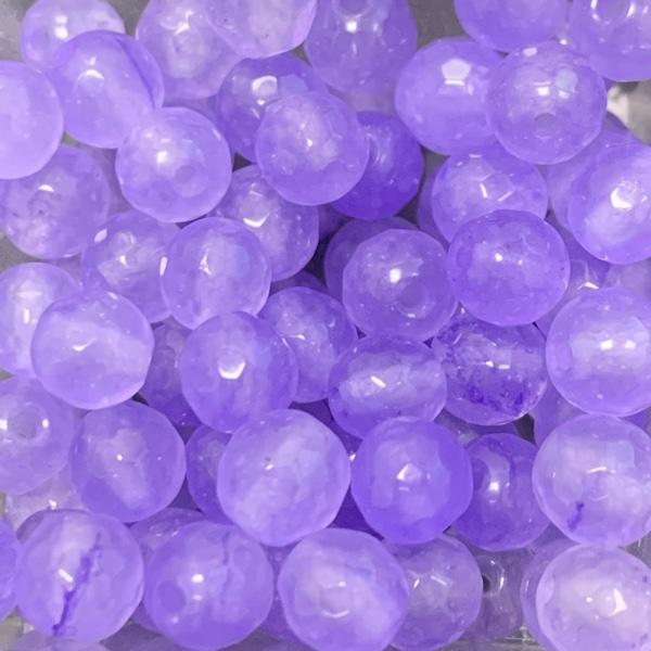 Edelsteen kraal Jade medium purple facet 6mm - 10 stuks-Kraaltjes van Renate