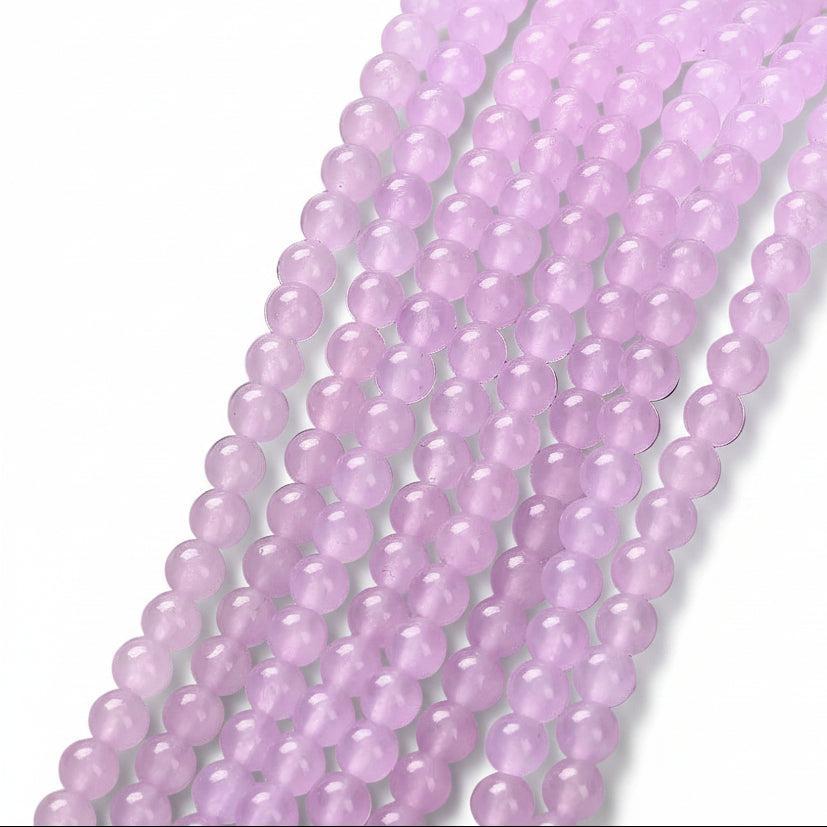 Edelsteen kraal Jade rond Lila paars 4mm - ±20 stuks kopie-Kralen-Kraaltjes van Renate
