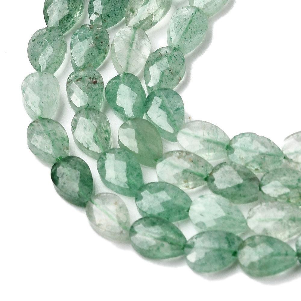 Edelsteen kraal Kwarts facet Druppel Groen 6mm - per stuk-Kralen-Kraaltjes van Renate