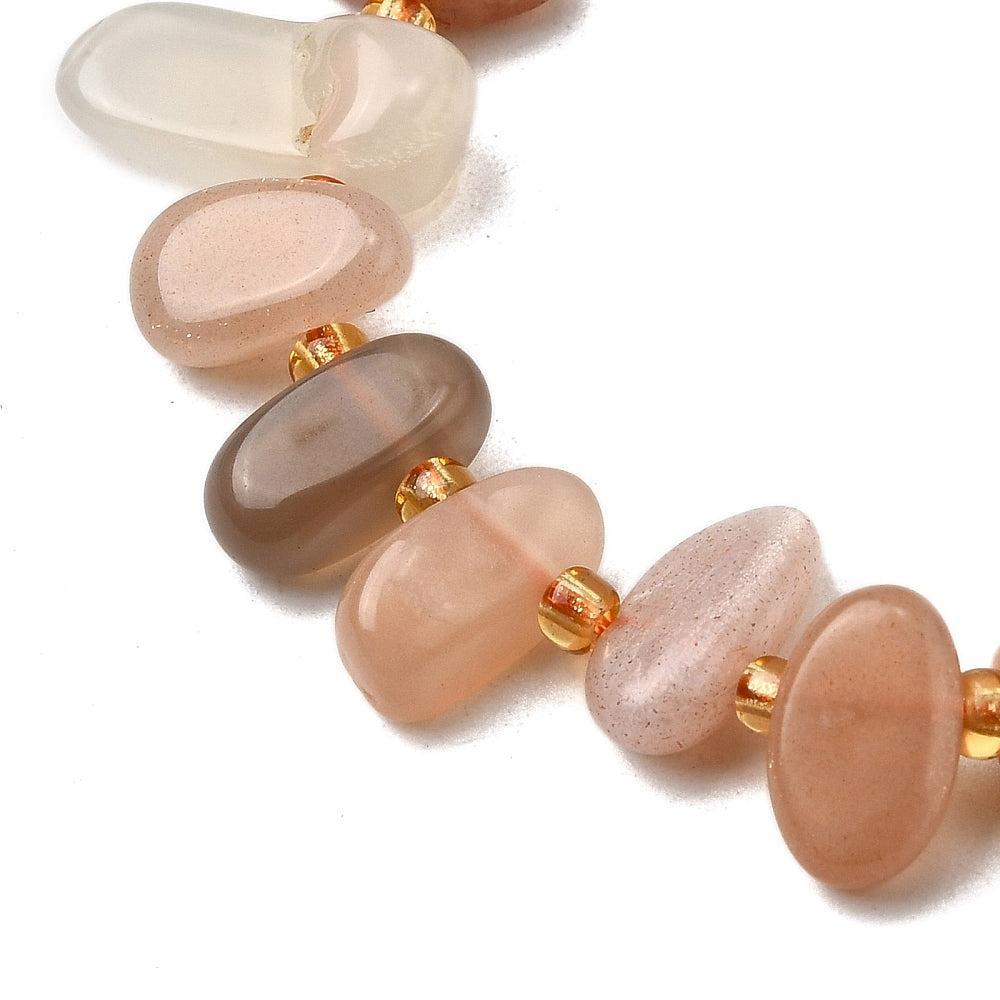 Edelsteen kraal Maansteen nugget ±13mm - per stuk-Kralen-Kraaltjes van Renate