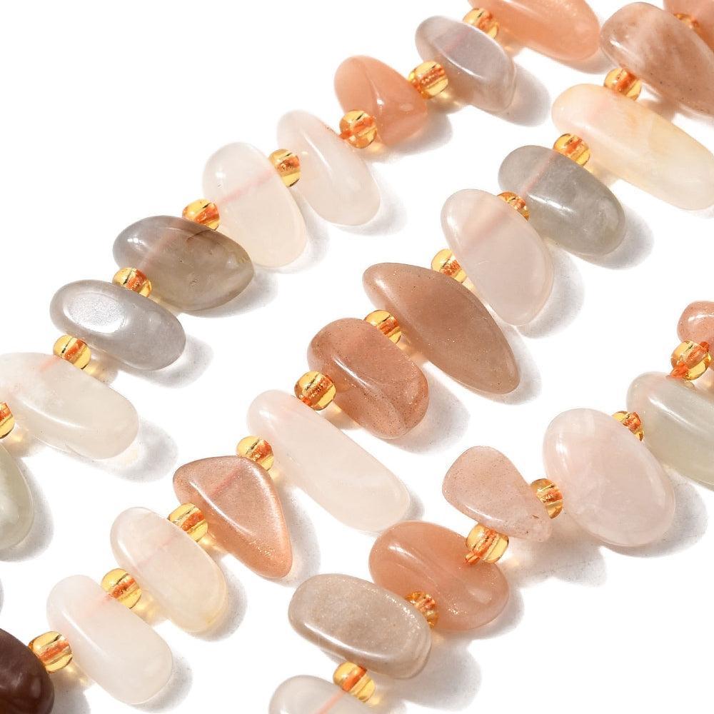 Edelsteen kraal Maansteen nugget ±13mm - per stuk-Kralen-Kraaltjes van Renate