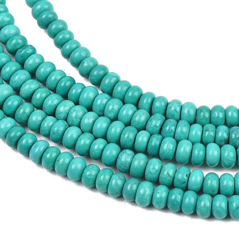 Edelsteen kraal Magneziet Rondel Teal 4x2mm - per 20 stuks-Kralen-Kraaltjes van Renate