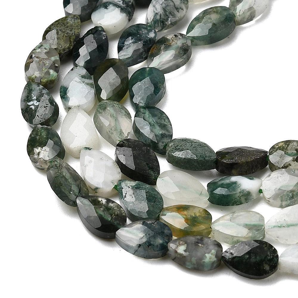 Edelsteen kraal Mos Agaat facet Druppel Groen 6mm - per stuk-Kralen-Kraaltjes van Renate