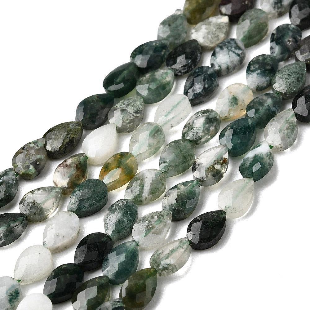 Edelsteen kraal Mos Agaat facet Druppel Groen 6mm - per stuk-Kralen-Kraaltjes van Renate